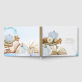 ブックテーマパンプキンベビーシャワーブルーゲストブック ゲストブック (全面)