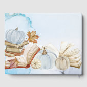 ブックテーマパンプキンベビーシャワーブルーゲストブック ゲストブック (裏面)