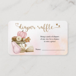 ブックテーマピンクパンプキンおむつラッフルカード エンクロージャーカード