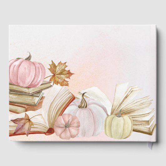 ブックテーマピンクパンプキンベビーシャワーゲストブック ゲストブック (裏面)