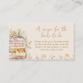 ブックテーマブライダルシャワーレシピfor the Bride エンクロージャーカード (正面)