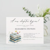 ブックテーマブライダルシャワーワイルドフラワーズニューチャプター 招待状 (スタンド正面)