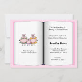 ブックテーマベビーシャワー招待状(女の子) 招待状 (正面)