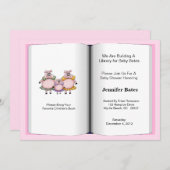 ブックテーマベビーシャワー招待状(女の子) 招待状 (正面/裏面)