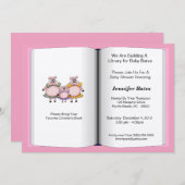 ブックテーマベビーシャワー招待状（女の子） 招待状 (正面/裏面)