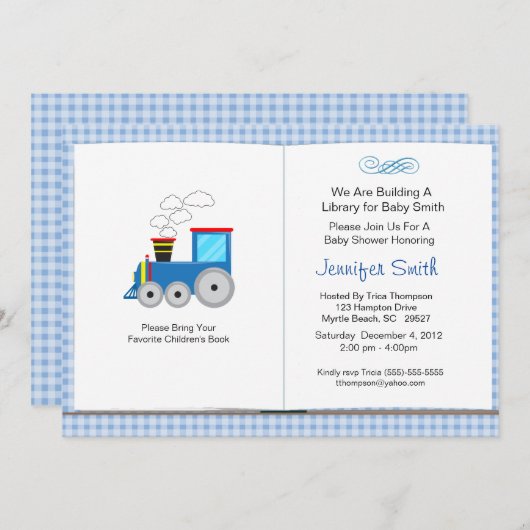 ブックテーマベビーシャワー招待状 招待状 (正面/裏面)