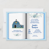 ブックテーマベビーシャワー招待状(男の子) 招待状 (正面)