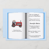 ブックテーマベビーシャワー招待状（男の子） 招待状 (正面/裏面)