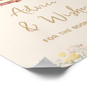 ブックテーマボホブライダルシャワーアドバイスとウィッシュ ポスター (角)