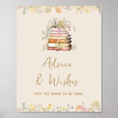ブックテーマボホブライダルシャワーアドバイスとウィッシュ ポスター (正面)