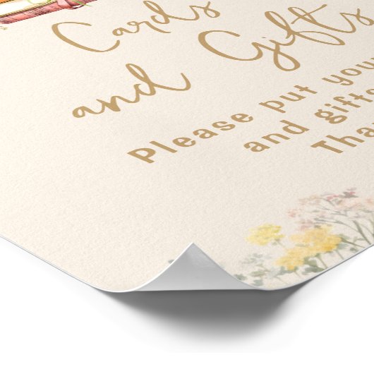 ブックテーマボホブライダルシャワーカードとギフト ポスター (角)