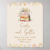 ブックテーマボホブライダルシャワーカードとギフト ポスター (正面)