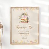 ブックテーマワイルドフラワーズブライダルシャワーミモザバー ポスター