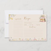 ブックテーマワイルドフラワーブライダルシャワーレシピカード (正面)