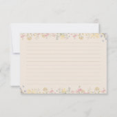 ブックテーマワイルドフラワーブライダルシャワーレシピカード (裏面)