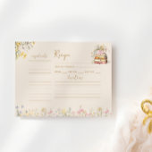 ブックテーマワイルドフラワーブライダルシャワーレシピカード