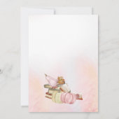 ブックテーマ秋ピンクカボチャ赤ちゃんシャワー 招待状 (裏面)