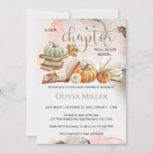 ブックテーマ秋ベビーシャワー招待状カボチャ 招待状 (正面)