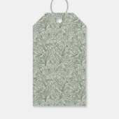 ブックテーマ グリーン フローラル 文学的な ブライダルシャワー ギフトタグ (裏面)