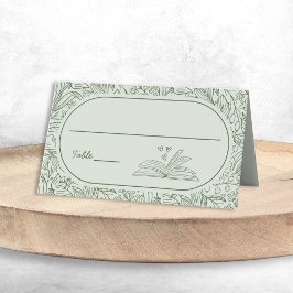  ブックテーマ フローラル サージュグリーン ブライダルシャワー プレイスカード