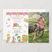 ブックデイ誕生日招待状(写真あり) 招待状 (正面/裏面)