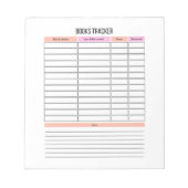 ブックトラッカープランナーメモ帳 ノートパッド (正面)