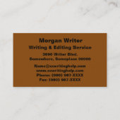 ブックトンネルフリーランスライター作家, ZSSG 名刺 (裏面)