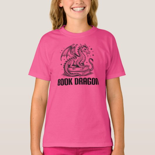 ブックドラゴン、ファンタジーリーダー Tシャツ (正面)