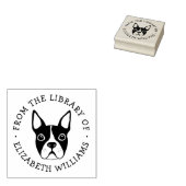 ブックネームの図書館からのかわいいボストンテリア ラバースタンプ (押印)