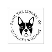 ブックネームの図書館からのかわいいボストンテリア ラバースタンプ (インプリント)