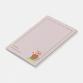 ブックノートの茶色の小さなフクロウ先生 ポストイット (アングル)