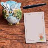 ブックノートの茶色の小さなフクロウ先生 ポストイット