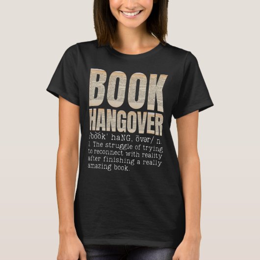 ブックハングオーバー本好きBookworm読の中毒 Tシャツ (正面)
