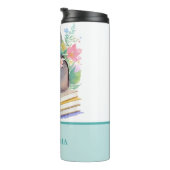 ブックバックパック&フラワカラフルーウォーターカラー タンブラー (回転右)