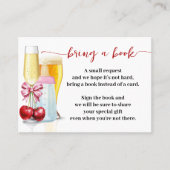 ブックバブルを持って来るさくらんぼベビーシャワー挿入 プレイスカード (正面)