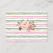 ブックバブルを持って来るピンクの赤ちゃんシャワーインサート プレイスカード (裏面)