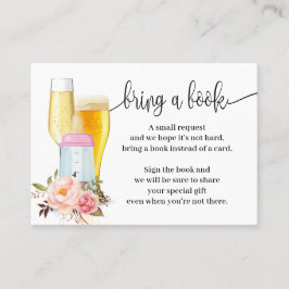 ブックバブルを持って来るピンクの赤ちゃんシャワーインサート プレイスカード