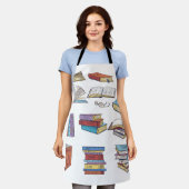 ブックパターン エプロン (着用した状態)