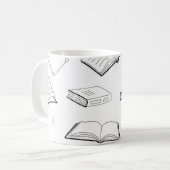 ブックパターン コーヒーマグカップ (正面左)