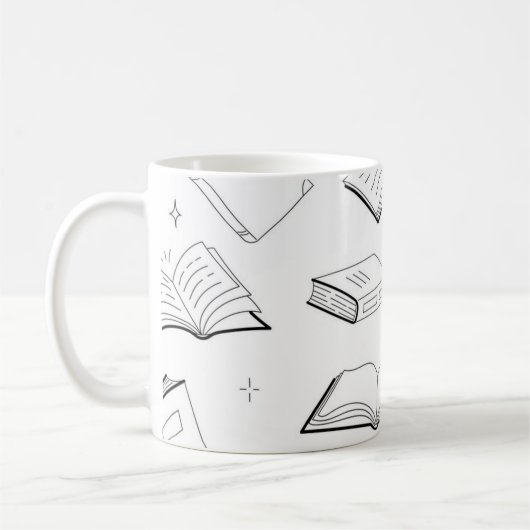 ブックパターン コーヒーマグカップ (左)