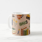 ブックパターン コーヒーマグカップ (正面左)
