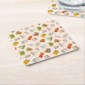 ブックパターン スクエアペーパーコースター (アングル)