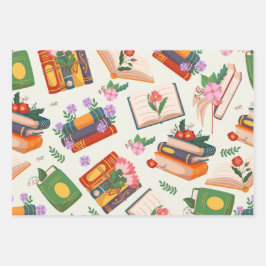 ブックパターン ラッピングペーパーシート