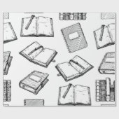 ブックパターン ラッピングペーパー (フラット)