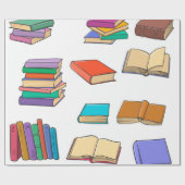 ブックパターン ラッピングペーパー (フラット)