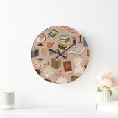 ブックパターン ラージ壁時計 (ホーム)