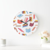 ブックパターン ラージ壁時計 (ホーム)