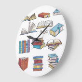 ブックパターン ラージ壁時計 (傾斜)