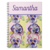 ブックパンシーパープルフラワーウォーター色女の子の名前 ノートブック (正面)
