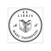 ブックパーソナライズされたのモノグラムクラシックライブラリを開く ラバースタンプ (インプリント)